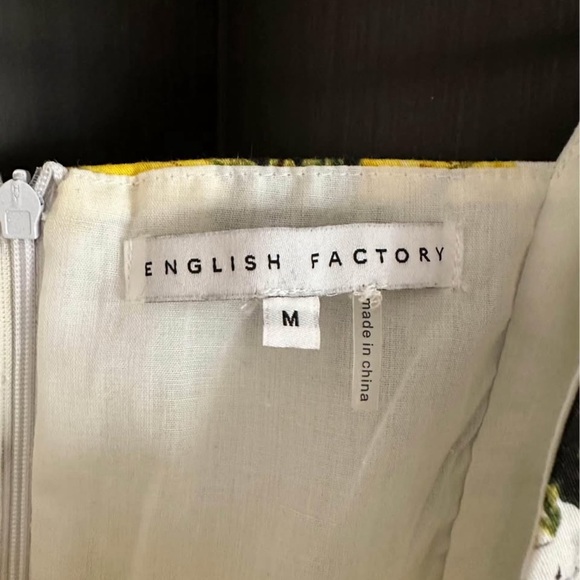 English Factory Yellow Lemon Print Mini Dress - Picture 3 of 4